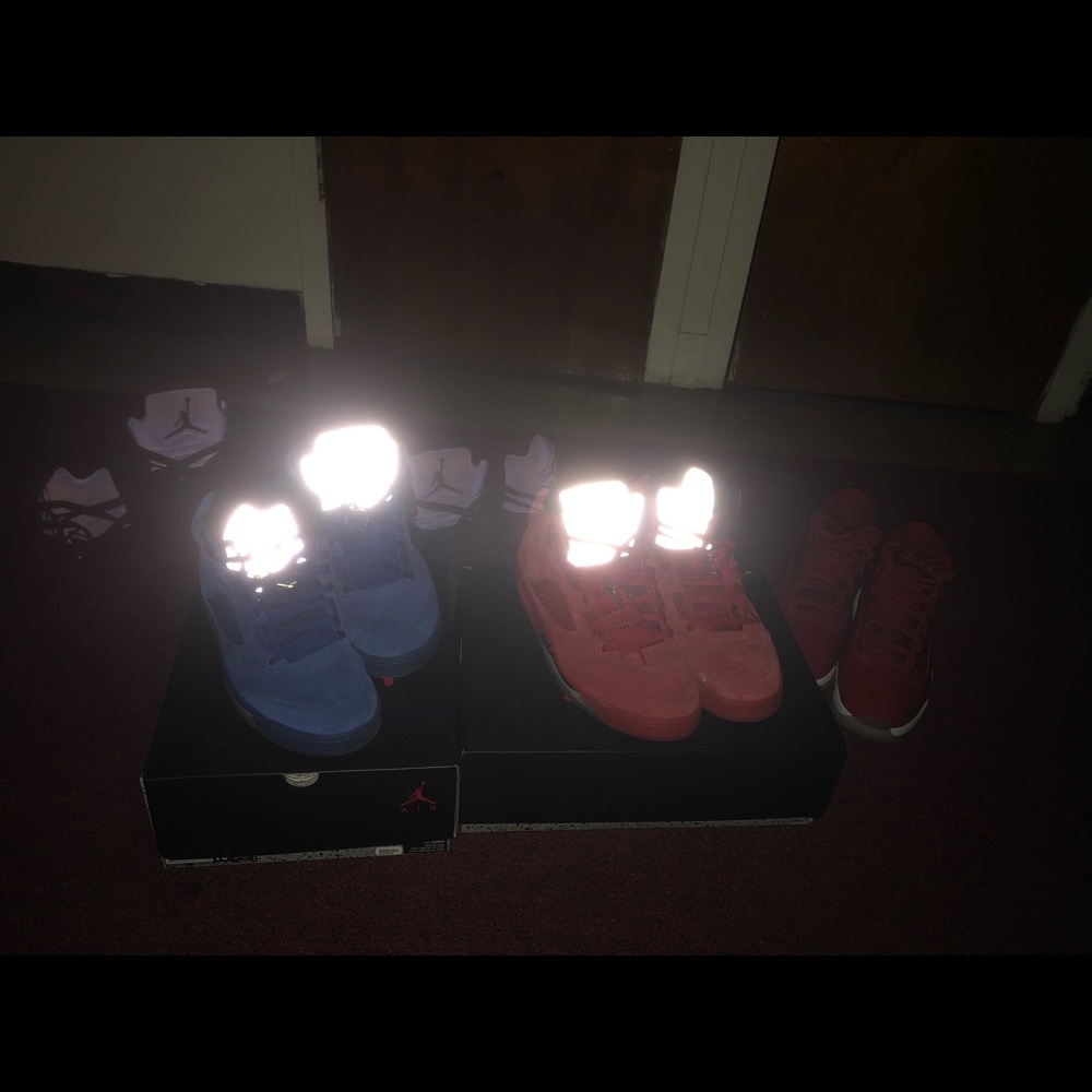 ; red suede 5s- 160; 11s - 180